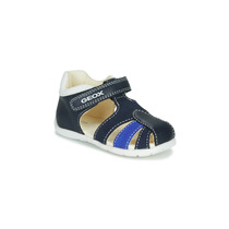Geox健乐士男童鞋魔术粘护趾包头凉鞋婴儿防滑鞋蓝色2024夏季新款