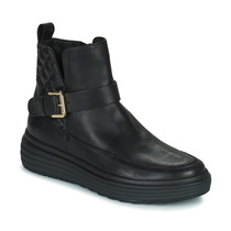 GEOX/健乐士女靴中跟侧拉链气质显瘦短筒皮靴黑色时装靴冬季新款