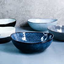创意异形陶瓷碗 家用复古冰裂纹汤菜碗汤面碗沙拉碗拉面碗餐具