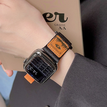 JUNMI户外尼龙魔术贴款表带适用于苹果手表iwatch s89表带apple watch654321SE表带男女款Ultra通用舒适透气