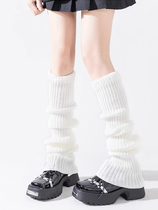 白色袜套女款秋冬长筒jk小腿堆堆袜辣妹y2k腿套搭配小皮鞋的袜子