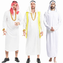阿拉伯服装迪拜中东土豪长袍生日聚会搞笑网红抖音超粗大链子道具
