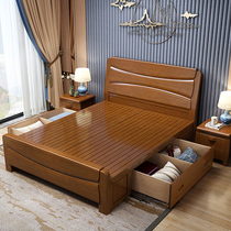 中童式实木床1.2米1.3单5米人床1other米小户型床储1.5米双人床物
