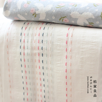 韩国单水洗立体刺绣公主风纯棉布料床单被套床帘衣服桌布手工面料