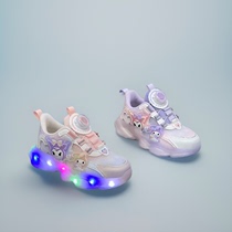 德尔惠童鞋2024夏季新款女童专属卡通运动老爹鞋镂空透气单网鞋