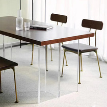 亚克力板透明桌腿办公桌T型一字型支架岛台茶几餐桌悬浮桌脚定制