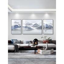 客厅装饰画山水画挂画大气高端沙发背景墙壁画现代简约家庭三联画