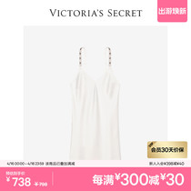 维多利亚的秘密 Logo闪亮肩带性感深V睡裙吊带裙睡衣女夏季