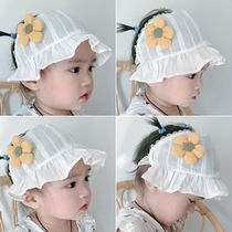 夏季薄款婴儿护卤门帽子发带可爱新生儿男女宝宝护囟门胎帽空顶帽