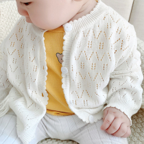 婴儿开衫男女童宝宝针织衫毛衣婴儿外套上衣纯棉春夏季空调衫薄款