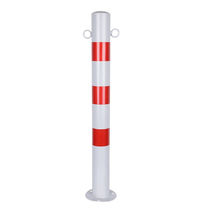 洛港高75cm红白带环警示柱加厚钢管防护栏杆分道路固定桩隔离柱路