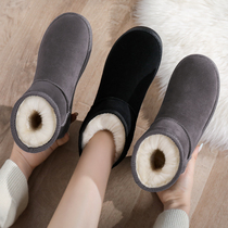 雪地靴女短筒2024新款冬季雪地棉鞋加绒加厚面包鞋防滑保暖女靴子