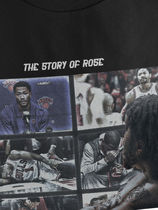 芝加哥NBA玫瑰罗斯的故事美式复古印花短袖篮球大码宽松重磅T恤潮
