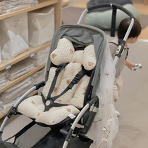 ins韩国婴儿车推车坐垫四季通用刺绣防驼背棉垫宝宝摇篮餐椅坐垫