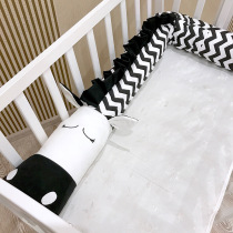 INS新款婴儿床围黑白长条形儿童床安全防撞护栏纯棉床靠房间装饰