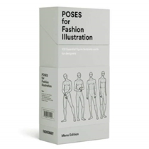 英文原版 Poses for Fashion Illustration Card Box 100张男装设计手绘练习人体姿势卡 Fashionary 手绘服装设计书籍