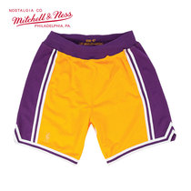 Mitchell&Ness湖人队96-97年AU复古球员版篮球裤运动休闲短裤NBA