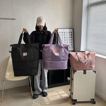 超大容量装衣服旅行包便携套拉杆行李包短途出差包牛津布待产女包