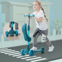 儿童滑板车折叠静音轮加大可坐高度调节重力转向防侧翻耐磨轮滑行