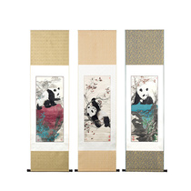 特色熊猫丝绸画 | 蜀锦卷轴挂画客厅装饰画 中国风出国礼品送老外