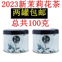 两罐茉莉花茶特级浓香型茶叶2023新茶绿茶毛尖正宗礼盒罐横县花茶