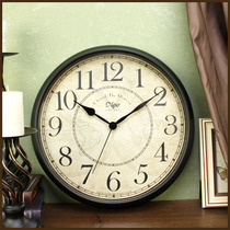 美式挂钟客厅家用表挂墙钟表个性创意复古石英钟卧室静音艺术时钟