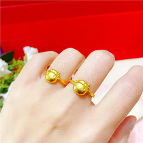 越南沙金戒指可爱小牛戒指活口可调节本命年生肖牛镀金戒指环饰品