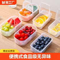 水果便当盒冰箱专用保鲜盒小学生食品级零食盒便携密封分格厨房