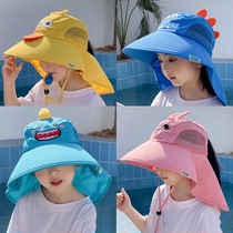儿童防晒帽夏季防紫外线太阳帽男童女孩宝宝遮阳帽渔夫帽凉帽帽子