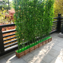 仿真竹子装饰假竹子仿生绿植物造景隔断室内庭院户外塑料背景挡墙
