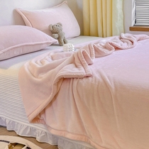 粉色毯子冬季加厚法兰绒床单沙发被子冬被毛毯毯子盖被法兰绒床盖