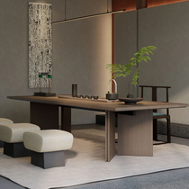 新中式实木茶桌椅 现代简约禅意泡茶台茶楼茶空间 茶室大板泡茶桌