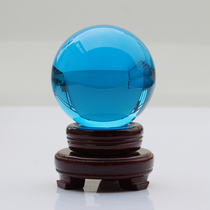 蓝色人造水晶球电视柜橱窗装饰玄关隔断家居客厅办公书桌玻璃摆件