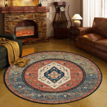 摩洛哥圆形地毯客厅茶几垫卧室床边毯美式复古土耳其餐桌转椅地垫