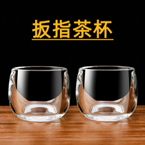 扳指杯高档玻璃主人杯个人专用单杯透明功夫茶杯茶具战鼓杯子高端