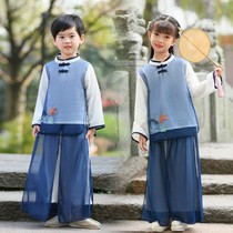 儿童中国风汉服校服书童表演服小学生套装幼儿园园服男女童唐装春