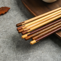 舍里高档木质实木筷子一人一色家用分餐筷创意拼接防滑个人专用筷