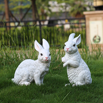 花园装饰 庭院户外幼儿园装饰摆件工艺品雕塑仿真动物兔子摆件