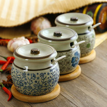 500克一斤陶瓷仿古日式调味罐耐高温厨房调味瓶盐糖罐辣椒罐储物