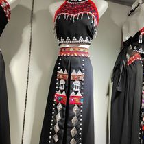 哈尼族服装新款两件套云南少数民族舞台演出服哈尼族生活服装