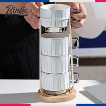 Bincoo北欧咖啡杯套装收纳架办公室家用高颜值高档精致陶瓷马克杯