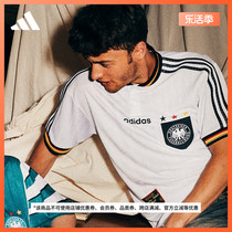 德国队足球休闲文化运动短袖T恤复古球衣男装夏季adidas阿迪达斯