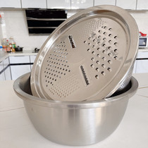 多功能切菜器加厚304不锈钢刨丝盆三件套家用 刨丝器厨房擦丝神器