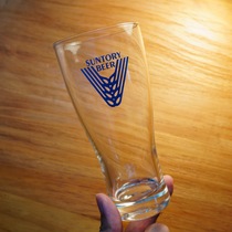 日本SUNTORY BEER三得利啤酒杯麦芽生啤玻璃杯日式直饮水杯果汁杯