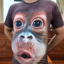 搞笑大猩猩T恤男士夏装个性恶搞3D动物猴子短T恤大码衣服半截袖衫