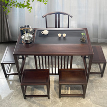 新中式茶桌椅组合简约现代客厅阳台实木花梨木功夫茶桌家用小茶台