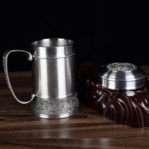 荣盛达纯锡办公室中式茶杯绅士水杯锡制金属茶具工艺品绿色可定制