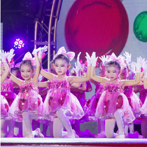 儿童舞蹈一双小小手表演服小荷风采舞台演出服女童蓬蓬粉可爱纱裙