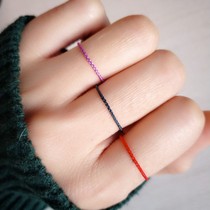 手工编织极细0.3红绳隐形戒指可调节素绳指环女鹿晗同款戒指包邮