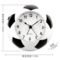 汉时创意儿童男孩足球闹钟卧室时尚学生用钟表静音桌面小时钟HA09